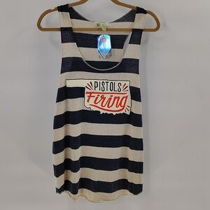 Lucy Lu OSU COWBOYS Top Size XL Pistols Firing Stripe Oklahoma Sleeveless